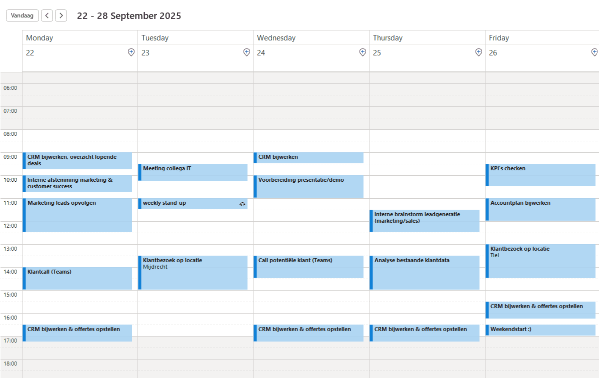 Agenda Key Accountmanager (voorbeeld)